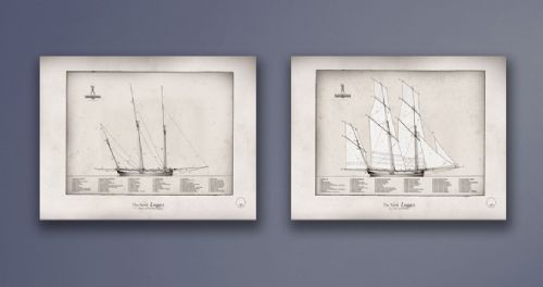 The Naval Lugger - set of 2 artist signed prints